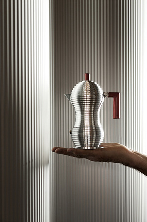 Кофеварка 300 мл металлик/красная Pulcina Alessi