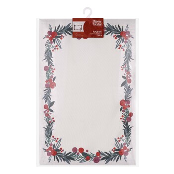 ARDESTO Серветка сервірувальна Happy Holidays 30х45см, 90% поліестер, 10% бавовна, білий віночок