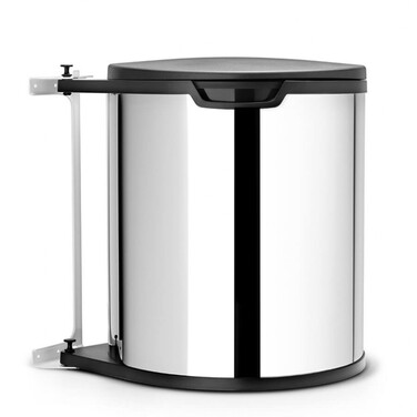 Вбудований сміттєвий бак 15 л глянсовий сталевий Built in Bin Brabantia