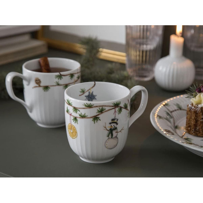 Чаша сервировочная 12 см белая с акварельной росписью Christmas Hammershøi Kähler