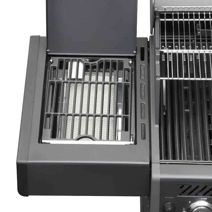 Газовый гриль SANTOS S-418 All Black, с боковой и задней горелкой, черный полностью 890055 Код: 010956