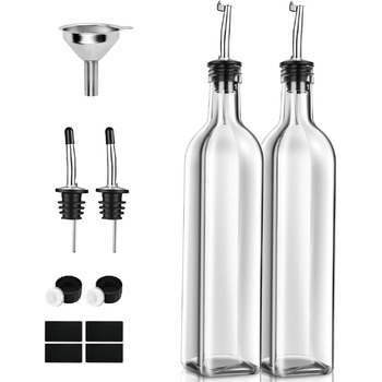 Дозатор для олії та оцту 500 мл, набір 2 предмети, прозорий PANENDIANO