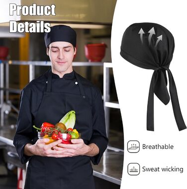 Головний убір шеф-кухаря 4 шт чорний Hariendny