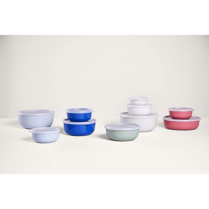 Набір із 3 предметів Lumina Контейнери для зберігання продуктів із кришкою для холодильника, морозильної камери, пароварки та мікрохвильової печі 250 мл, 750 мл і 1500 мл (яскраво-синій)