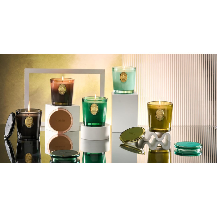 Ароматна свічка M&SENSE Лісова хатина, ароматичні свічки у склянці, натуральна соєва свічка, час горіння 55 годин, подарункові свічки для жінок та чоловіків, подарункова свічка (сандалове дерево та жасмин, 260 г)