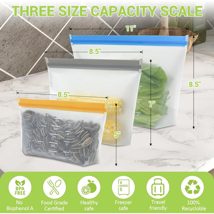 Набір з 20 вакуумних пакетів 26,5 х 20,5/21,5 х 17,8/21,5 х 12,7 см Bingolar