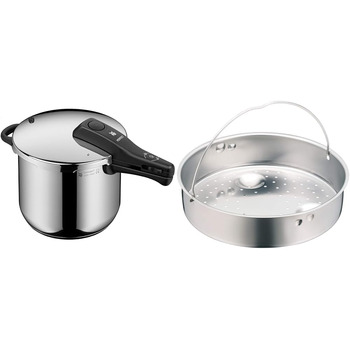 Л, скороварка, великий сигнал приготування, 2 рівні приготування, знімна ручка кришки, нержавіюча сталь Cromargan (скороварка аксесуар для скороварки), 6.5