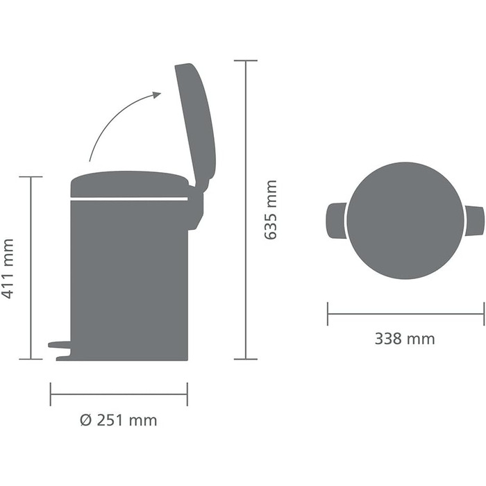 Відро для сміття на педалі Brabantia newIcon, 5л