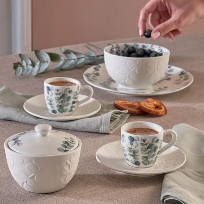 Чашка для кофе с блюдцем La Porcellana Bianca SEMPREVERDE, фарфор, 90 мл