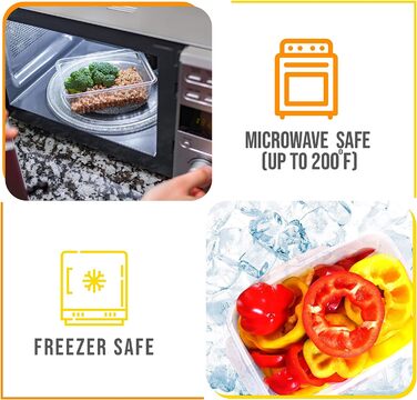 Банок для зберігання з кришками (9 контейнерів, 9 кришок) Контейнери для зберігання продуктів для кухні, кухонний органайзер без бісфенолу А (24 упаковки, червоний), 18