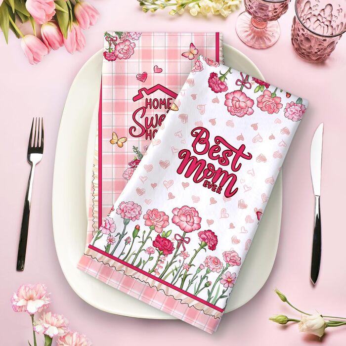 Кухонні рушники, бавовна, 4 шт., кухонні рушники, 100 бавовна. Осінній набір кухонних рушників. Багатофункціональні високоякісні кухонні рушники для сушіння рушників 50 x 70 см (День матері)