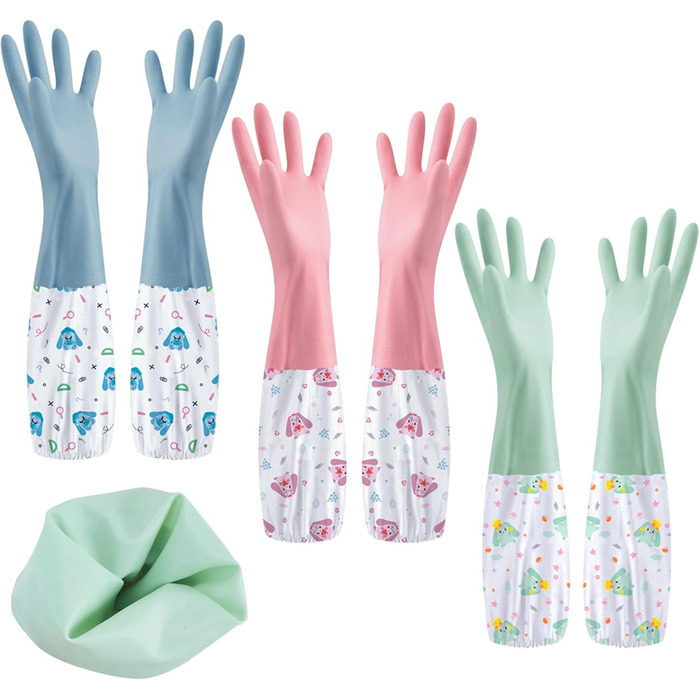 Рукавички для миття посуду 3 пари 46 см SHAIDOJIO