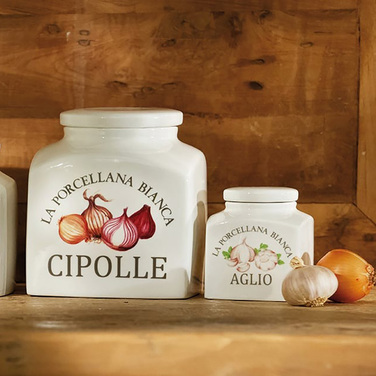 Банка для часнику порцеляна 500 мл La Porcellana Bianca