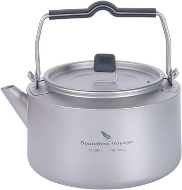 Титановий чайник зі складною ручкою та фільтром 1л. iBasingo