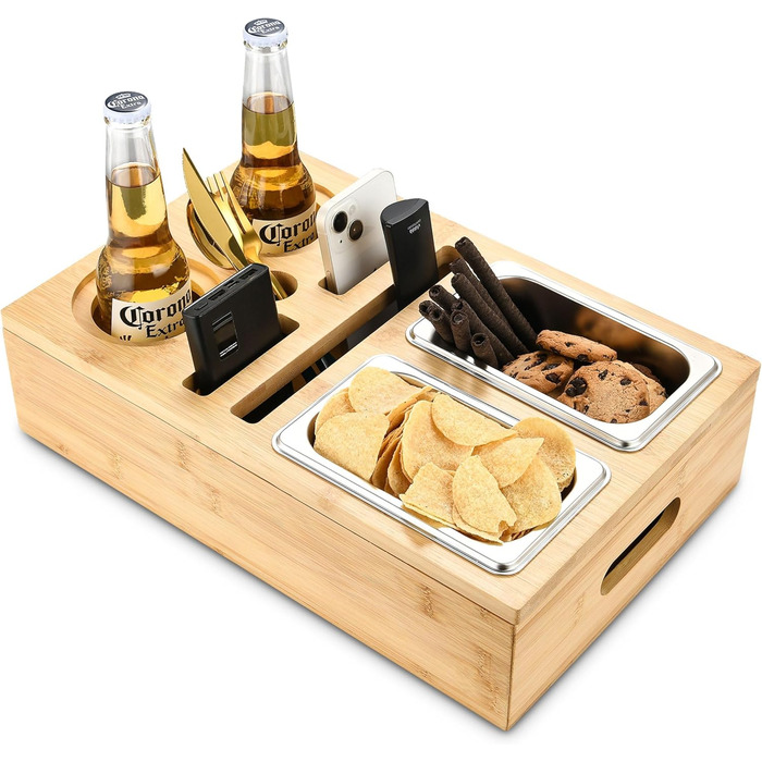 Бамбуковий органайзер для снеків 42 х 26 х 10,1 см DE-COmmerce