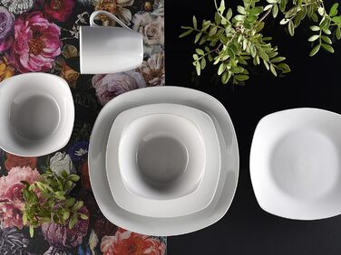 Набір посуду на 4 персони, 16 предметів, білий Square Creatable