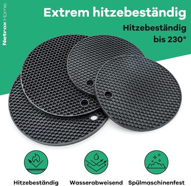 Набір із 4 силіконових підставок під гаряче Netrox