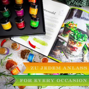 Подарунковий набір спецій ручної роботи, 12 спецій з усього світу (набір) - Літній подарунок та ідеальний подарунок для барбекю День народження, вітання, новосілля, річниця, дружба, Gen Selection, 12 спецій (73651) (12-предметний набір спецій та., 12 спец