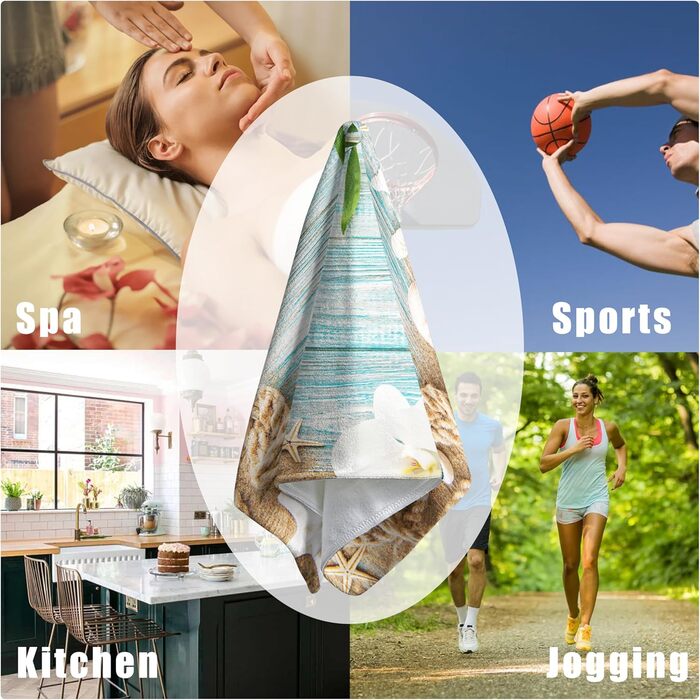 Різдвяні кухонні рушники Kwlegh, рушник для рук, різдвяна ялинка, цукерка-тростина, сніжинка, рушник для пальців, набір з 2 шт. , милий чоловічий банний рушник, високопоглинаючі рушники, 36 шт. (пляжні мушлі)