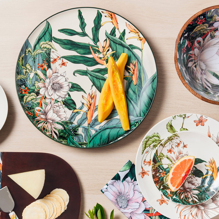 Блюдо сервірувальне прямокутне Maxwell & Williams NIGHT GARDEN FOLIAGE, порцеляна, 35 х 19 см