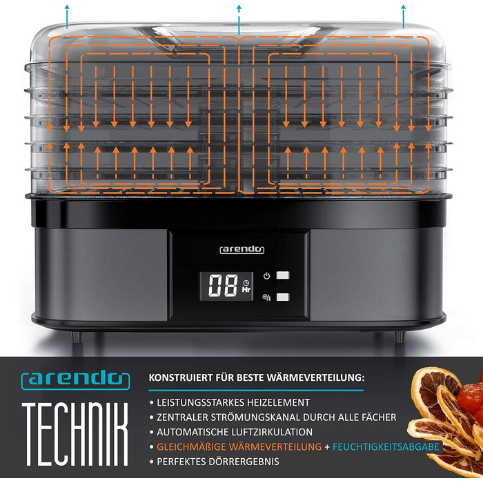 Дегідратор на 5 полиць, 350 Вт Arendo