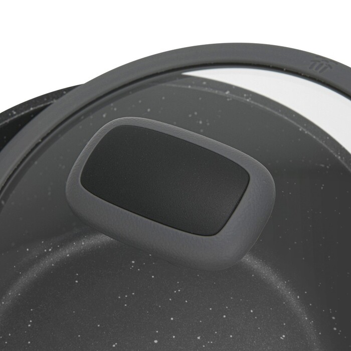 Ковш Fissman 16x8,5 см/1,4 л EVOLUTION со стеклянной крышкой литой алюминий с антипригарным покрытием (14583)