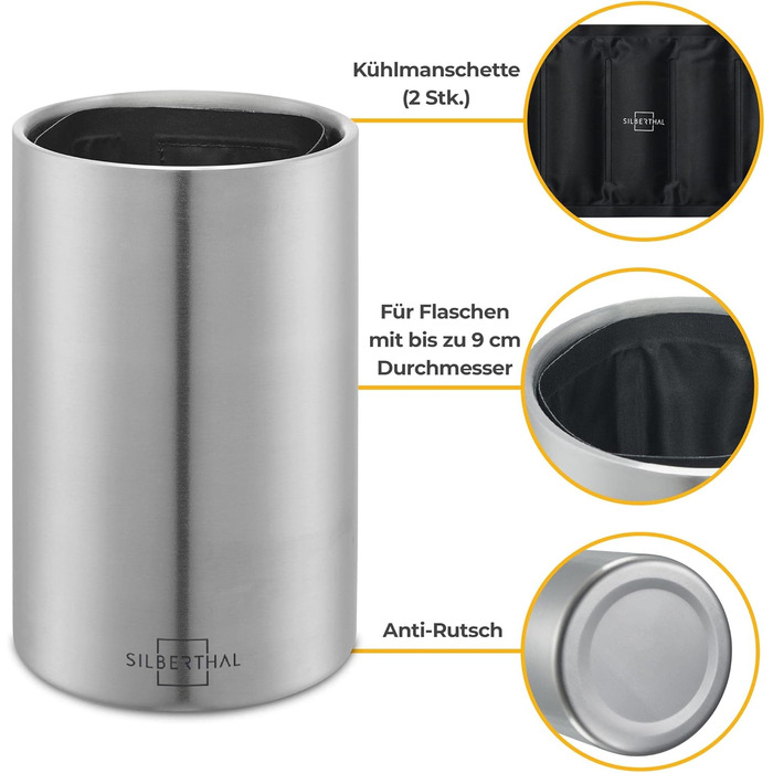 Охолоджувач вина з 2 манжетами Silberthal
