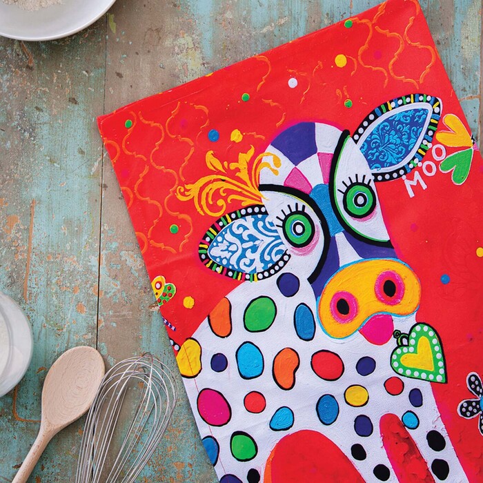 Рушник кухонний Maxwell Williams Happy Moo Day LOVE HEARTS, бавовна, 50 х 70 см