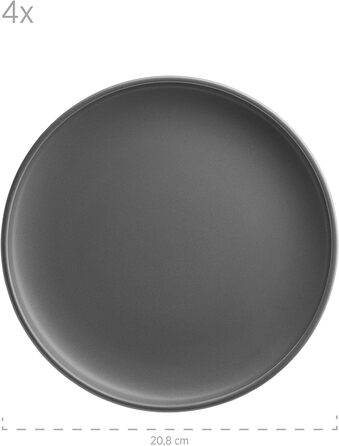 Серия MSER Vada, современный набор тарелок на 4 персоны с высоким гастрономическим качеством, обеденный сервиз из 12 предметов в скандинавском дизайне, прочный фарфор, серый матовый