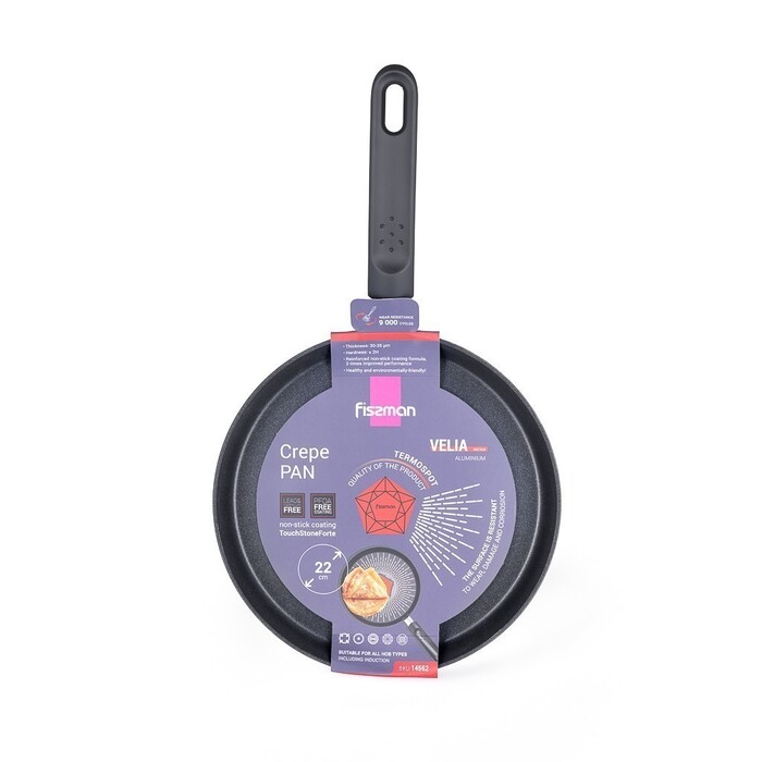 Сковорідка для млинців Fissman 22 см VELIA алюміній з антипригарним покриттям (14562)