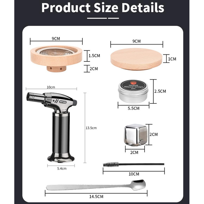 Набір для копчення коктейлів 12 предметів PIPITA