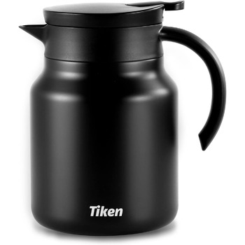 Термоглечик для кави 1 л з нержавіючої сталі, матовий чорний Tiken