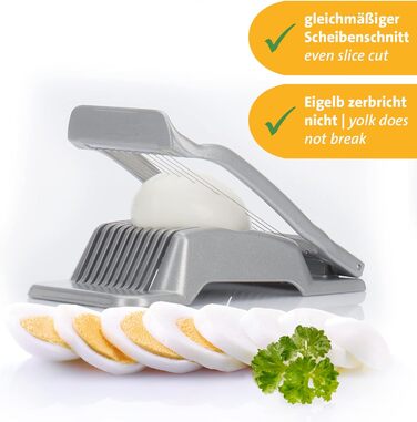 Яйцерозкол Westmark для круглих і овальних дисків, індивідуально затисканих ріжучих дротів з нержавіючої сталі, алюмінію/нержавіючої сталі, дуплексу, сірого 10202260