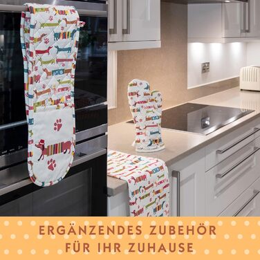 Набір з 2 рукавичок для духовки 35 х 17 см, різнокольоровий SPOTTED DOG GIFT COMPANY