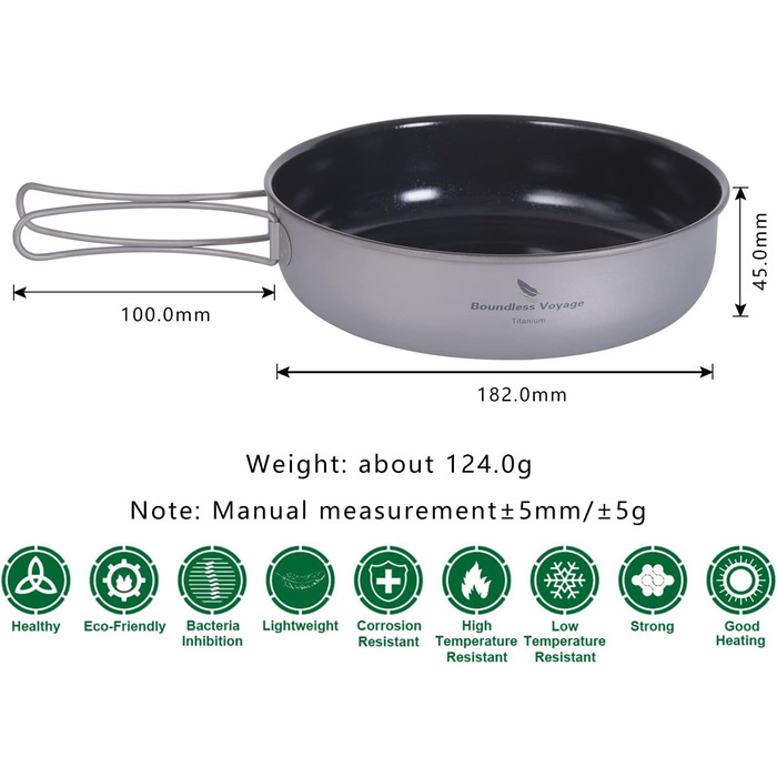 Титанова сковорода з антипригарним покриттям 18 см iBasingo