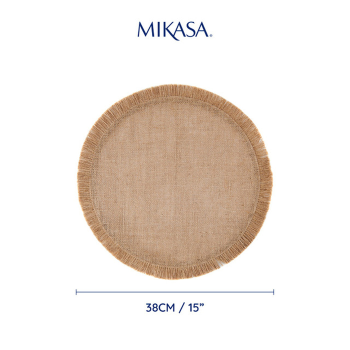 Набір плейсматів Mikasa Round Woven, гесіан, діам. 38 см, 4 пр.