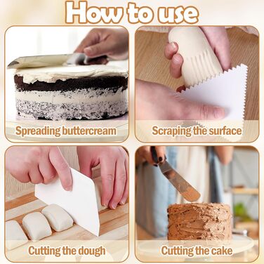 Лопатка для торта с 4 пластиковыми скребками kaiyaya