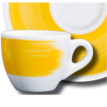 35181 Чашка espresso 75 мл Yellow stroke A 'Verona Millecolori Hand Painted Single Brush stroke A Ye
