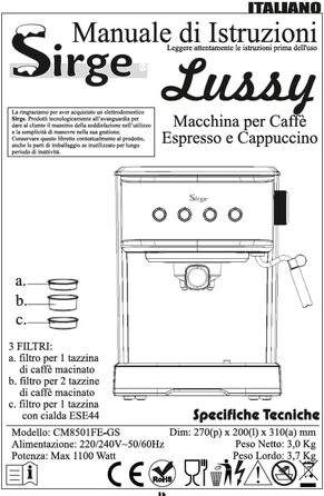 Кавоварка 1,5 л 1100 Вт Sirge