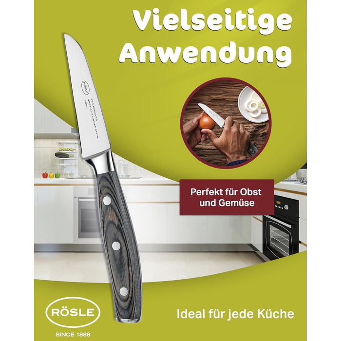 Нож для овощей 9 см Wolfgrey Rosle