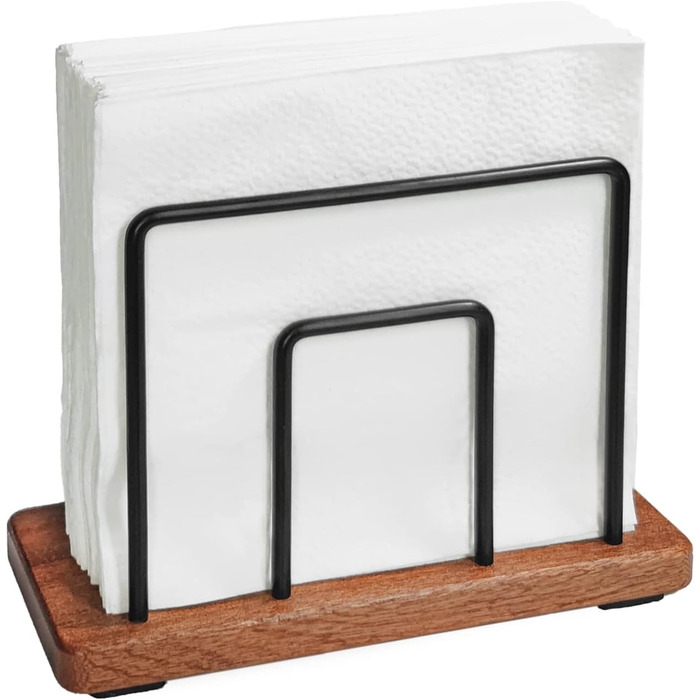 Тримач для серветок з металу та дерева Hosmore