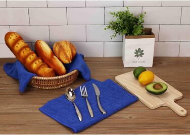 Набір з 8 кухонних рушників з мікрофібри, мяких, суперабсорбуючих і безворсових кухонних рушників, 45 x 65 см (палацово-блакитний)