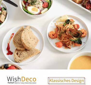 Набор десертных тарелок 18 см, 6 предметов, белые WishDeco