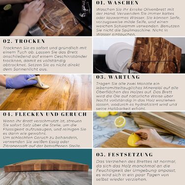 Обробна дошка для їжі 4 шт. 28 см з ручкою Erreke