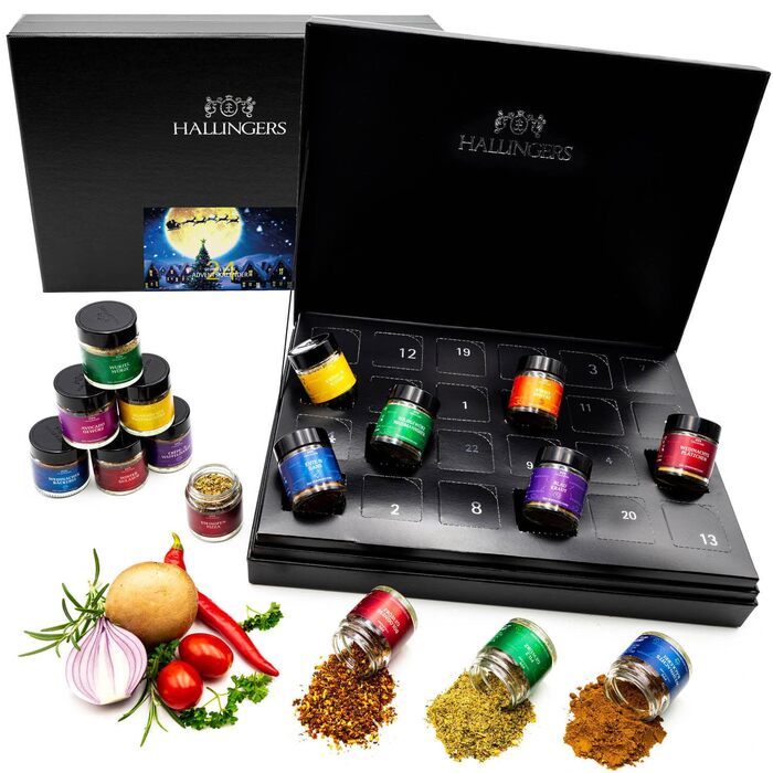 Набір із 24 спецій в подарунковій упаковці у вигляді адвент-календаря Hallingers