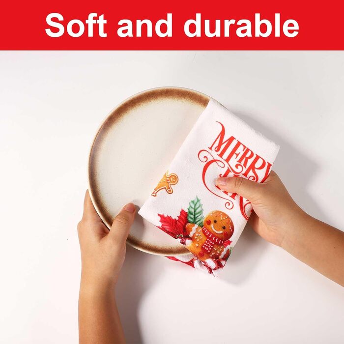 Набір з 2 різдвяних кухонних рушників  60 x 40 см, червоний та зелений Gosknor