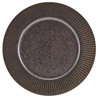 Тарілка 26 см, Terra Porcelain Black Fluted, GenWare