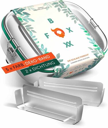 Ланч-бокс для дітей металевий 800 мл, 2 перегородки FOXBOXX