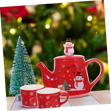 Керамический набор чайников с рождественским мотивом 550 мл снеговика. WEKADRIN