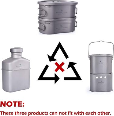 Мл Набір титанових кемпінгових печей зі складною ручкою та кільцем для підвішування Пікнік на свіжому повітрі 2 в 1 Їдальня у формі нирки Набір дров'яних печей Легкий клапан Підвісна конфорка для 1 людини Ti2005C, 800